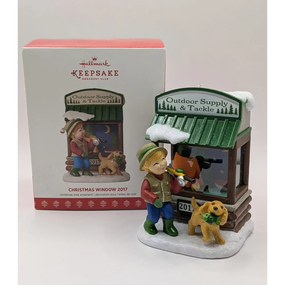 2017 HALLMARK KEEPSAKE ORNAMENT CHRISTMAS WINDOW # 15 MEMBER EXCLUSIVE Fishing